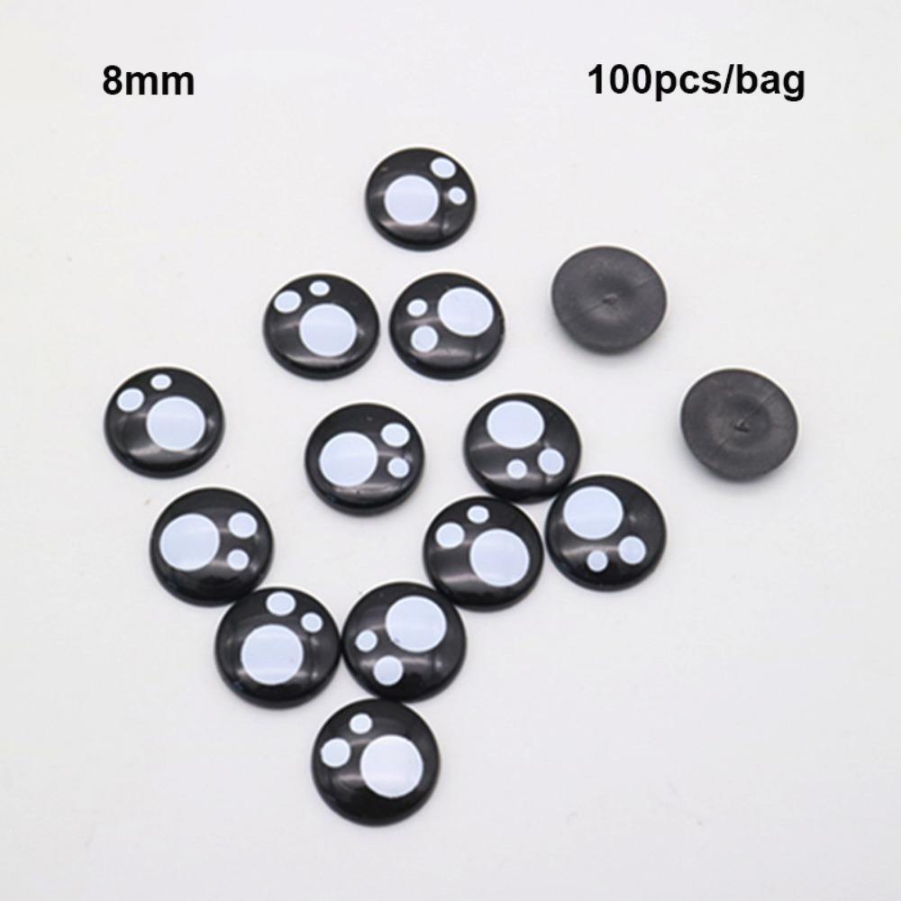 100pcs 8-16mm Flat Circle Bear Foot Eyes 2Styles Animal Puppet Crafts  For White Bear Doll