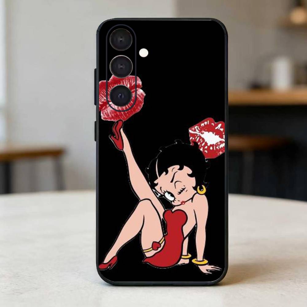 

R Bettys Cute t Boops Phone Case For Samsung Galaxy A73,21,22,32,71,53,52,51,80,5G Soft Black Cover Samsung a11