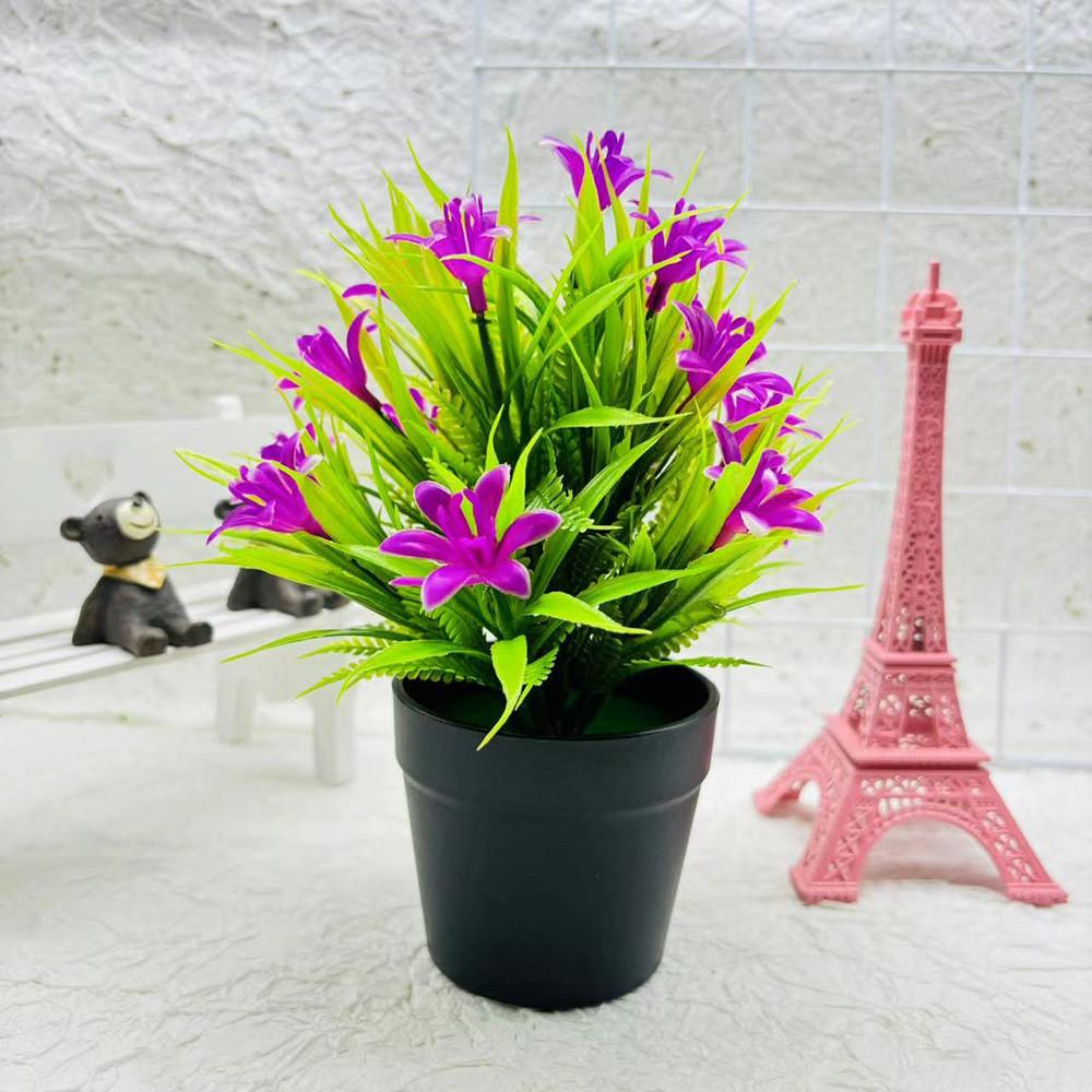 Small Orchid Plant Plastics Potted Plant Window Dressing For Hotel Decor