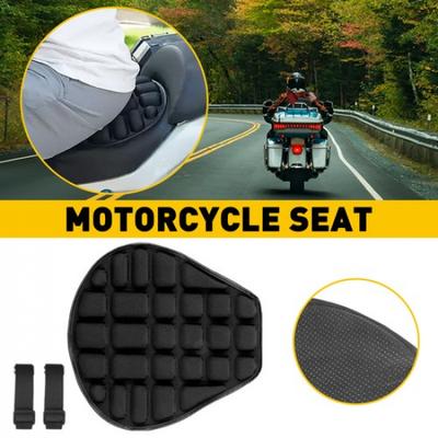 Black Lycra Gel Comfort Seat Cushion Cover Shock Absorb Pad Fits For Motorcycle