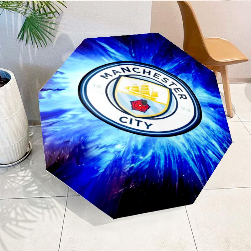 City Football Club Printed Automatic Umbrella, 8-Frame for Travel, Camping, Casual Umbrella, Essential Gift for  for Family and Friends