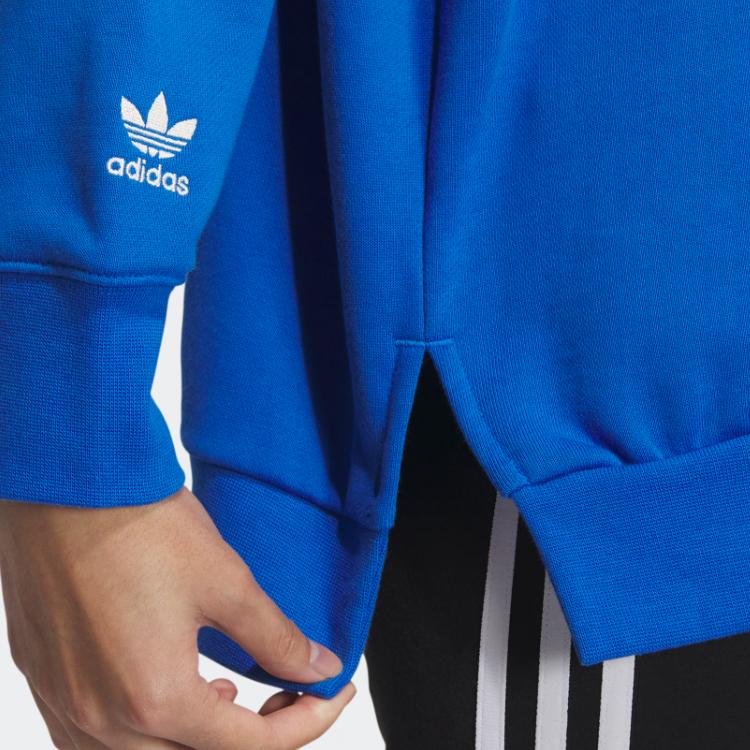 Adidas Originals Trefoil Love Logo Crew Neck Sweatshirt Women Sweatshirt Bird-Feather-Blue IK6859