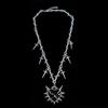 Yk2 Subculture Sliver Color Thorn Chain Sword Tassel Black Heart-shaped Pendant Necklace for Women Men Hip-hop Street Jewelry