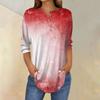 Women's Fashion Loose Button Collar Halloween Print Long Sleeve T-Shirt Top Pullover