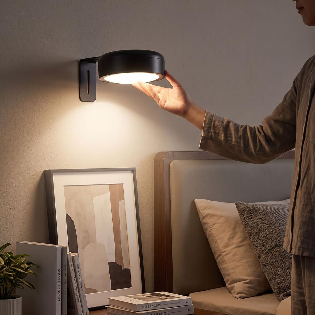 Rechargeable Wall Light with Wireless Remote, Ball Night Light, No Wiring Indoor Lamp