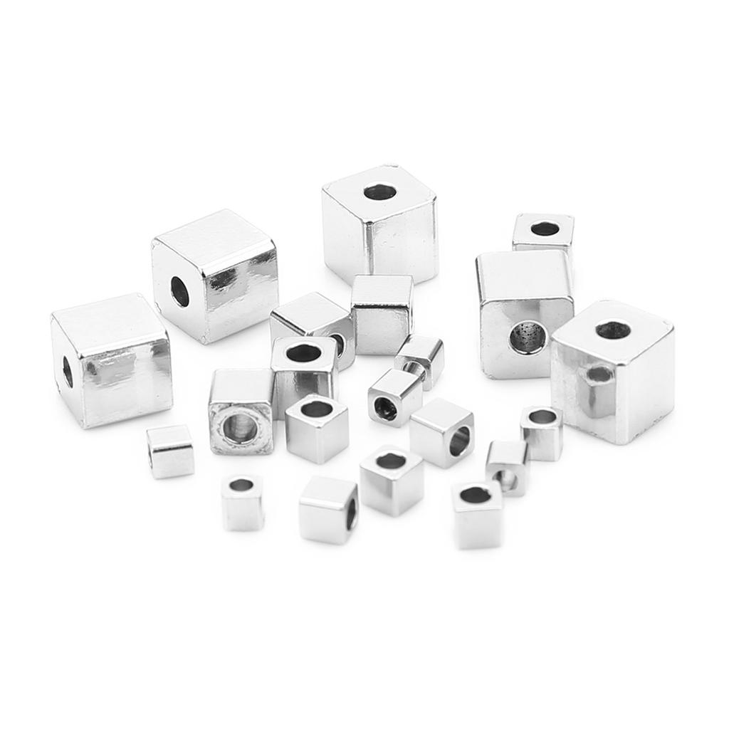 50pcs 2.5/3/4/5/6mm Stainless Steel Square Beads Cube Loose Spacer Beads For DIY Jewelry Making Bracelets Necklace Accessories