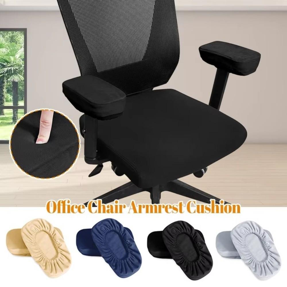 2pcs Elastic Nonslip Armrest Covers Heighten Sponge Velvet Arm Cover Washable Chair Slipcover for Elbows and Forearms Support