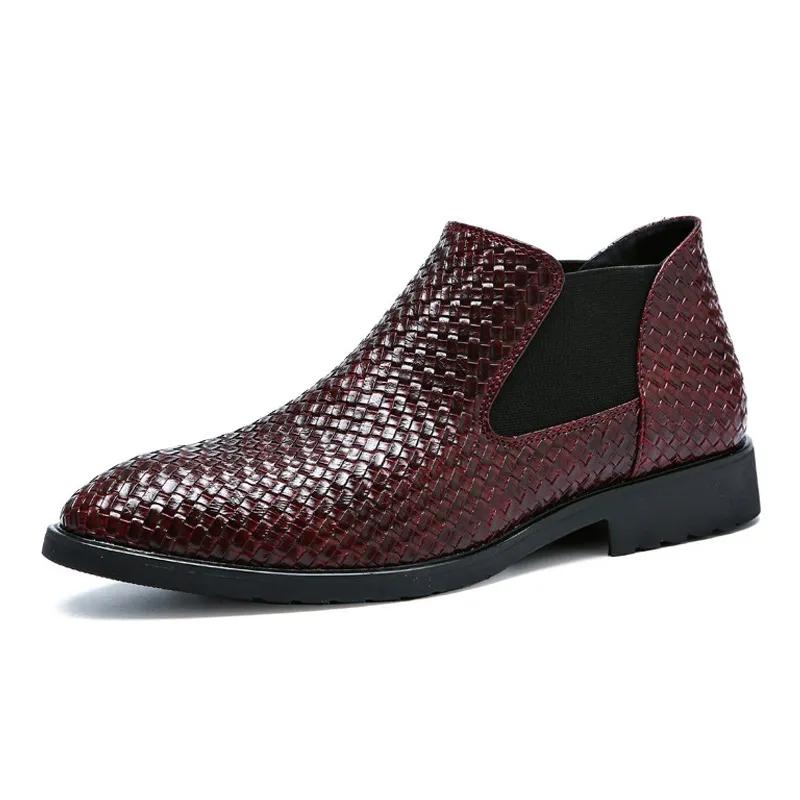 2023 mann Spitz Leder Schuhe männer Kleid Schuhe Oxford Business Gentleman Wohnungen Männer Retro Chelsea Schuhe
