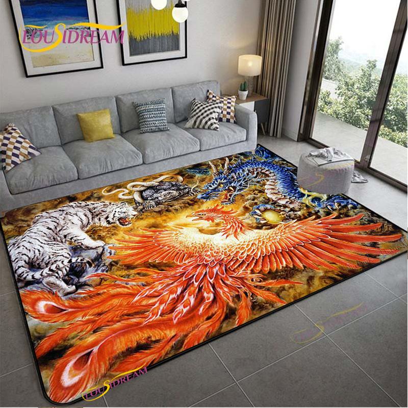 

Ковер Битва Дракона и Тигра Ковер Гостиная Диван Журнальный столик Дверь Коврик для спальни Кухня Детский Противоскользящий коврик для пола Домашний декор 40x60cm