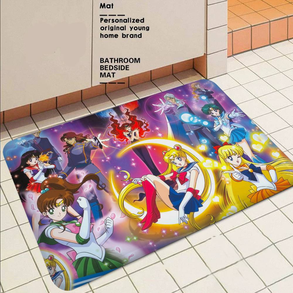 S-Sailor M-Moon Girl Anime Long Rugs Cheaper Anti-slip Modern Living Room Balcony Printed Bedside Area Rugs