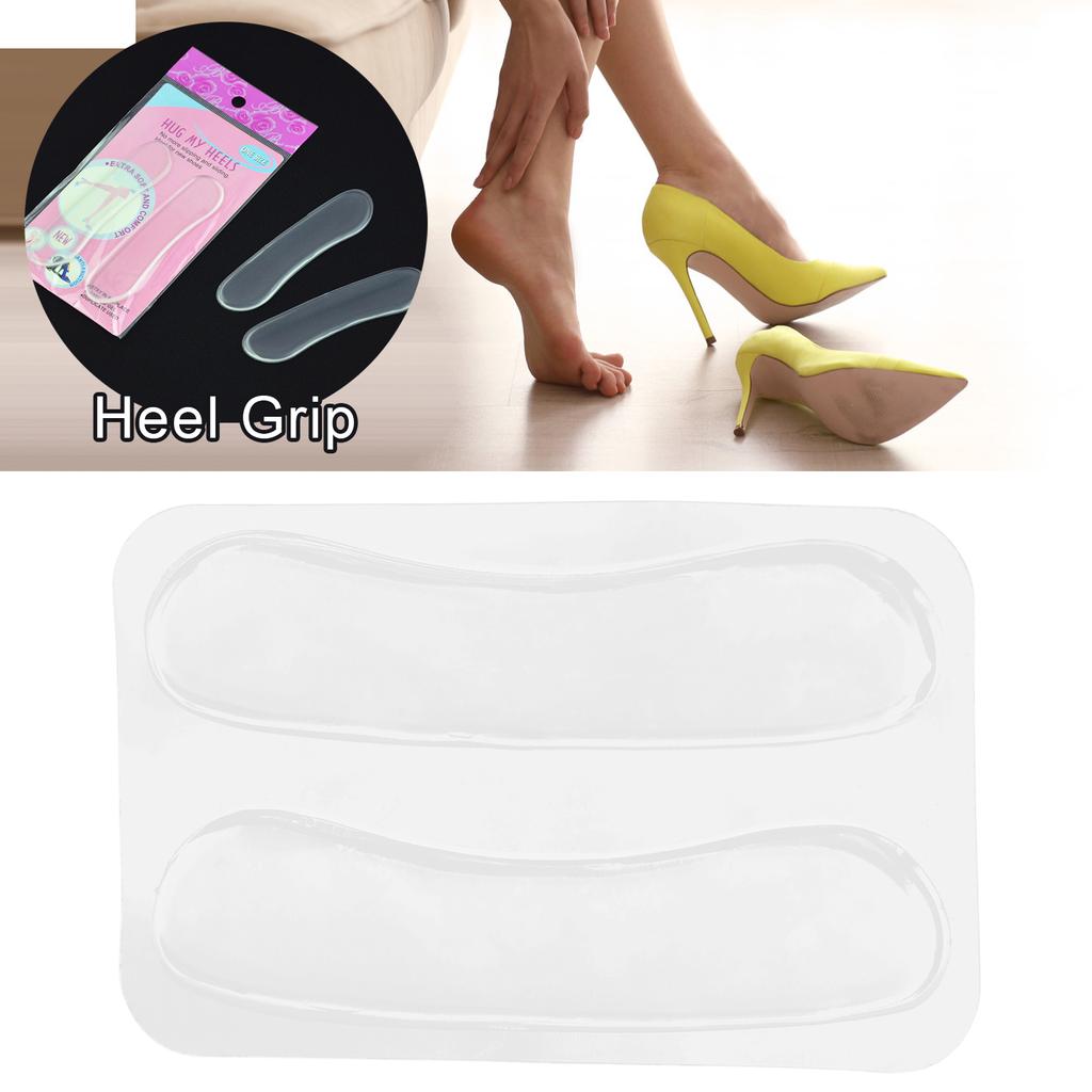 2pcs Transparent Silicone Heel Grips AntiSlip Blister Prevention Heel Liner Cushion Pad