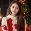 FL232636 Beautiful Red Knit Sweater for Women - Stylish and Cozy Autumn/Winter Top