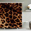 Animal Print Shower Curtain Leopard Design Bath Decoration Waterproof Fabric Rug Customizable Size For Home Bathroom Decor