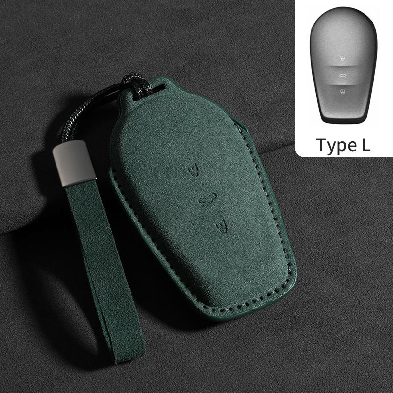 Suede Leather Car Flip Key Case Cover Shell For Nissan N7 2025 N7 Pro N7max Auto Keychain Protector Shell Decorative Accessories