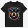Colorful Paint Splash Rottweiler Dog Art Graphic Unisex T-Shirt