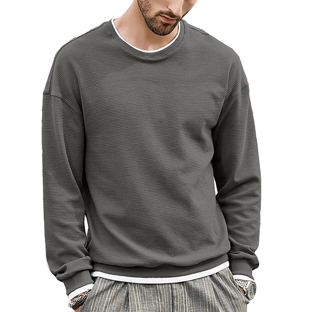 And Winter New Men's Sweater Solid Round Neck Sweater Men's Sweater