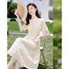 Elegant New Chinese Style Short Sleeve Mid-length Dress