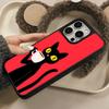 Cute Coffee Cat Matte Surface  Mobile Phone Case for iPhone 17 16 15 14 13 12 11 Air Pro Max Plus Colorful Cover