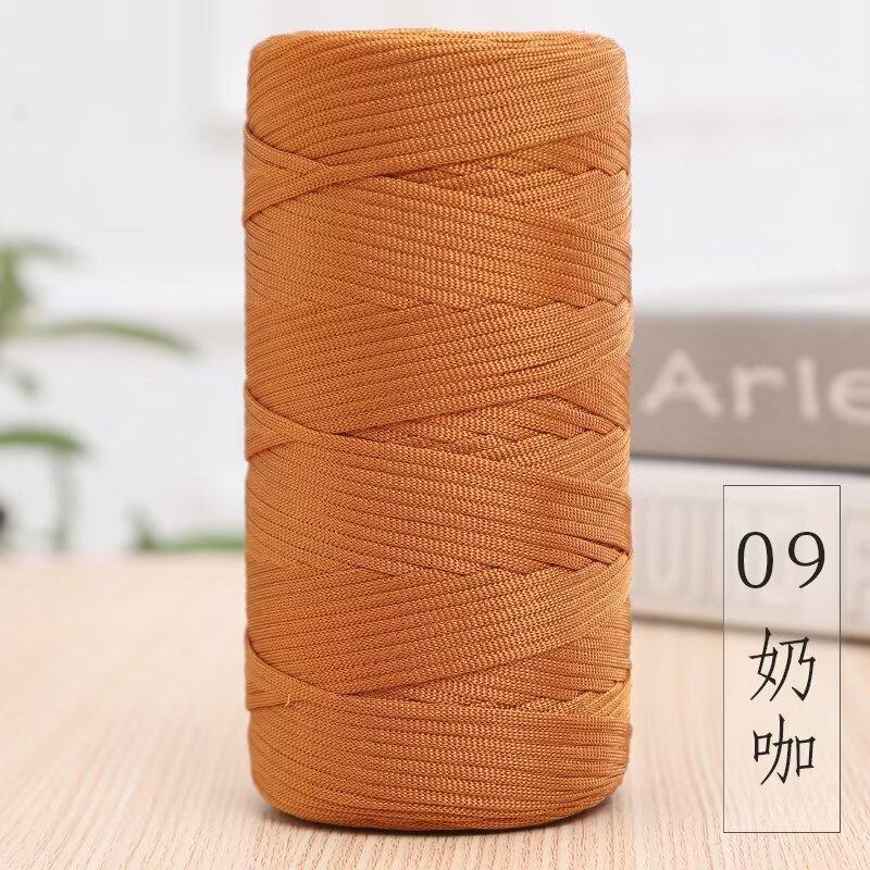 Mercerized Cotton And Linen Flat Belt Thread Light Body Ice Silk Thread Hand Crocheted Diy Hook Bag Hat Seat Cushion Hollow Thread