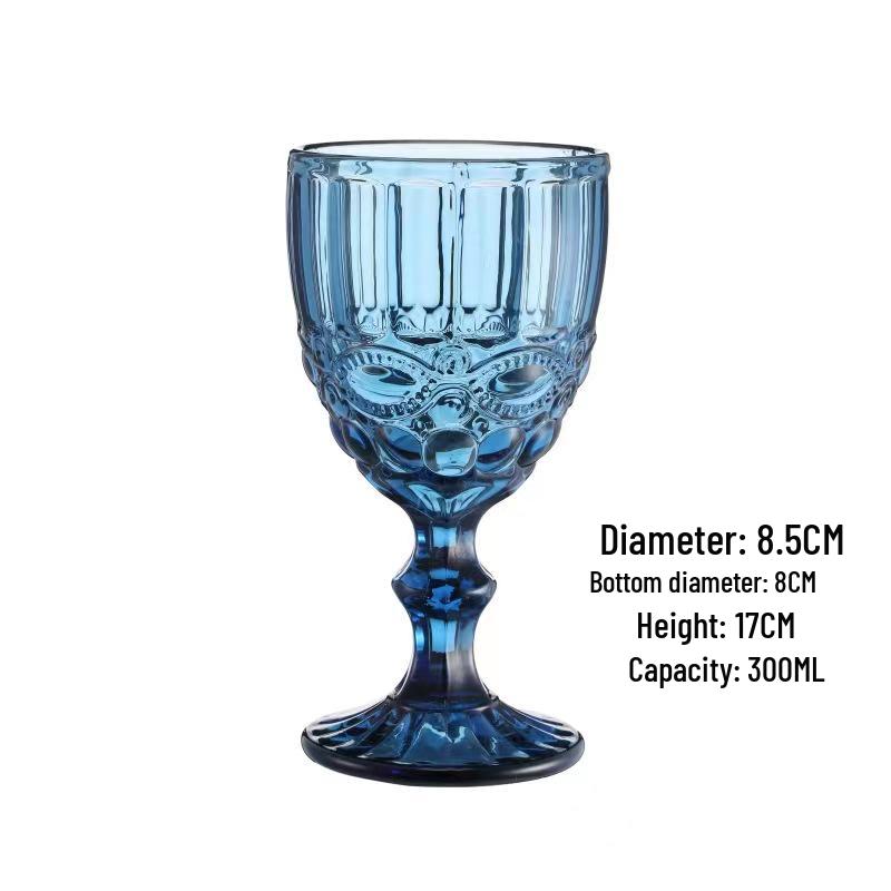 Vintage geprässter Rotweinglas - Elegantes dickes Glas für Hochzeiten & Dekoration