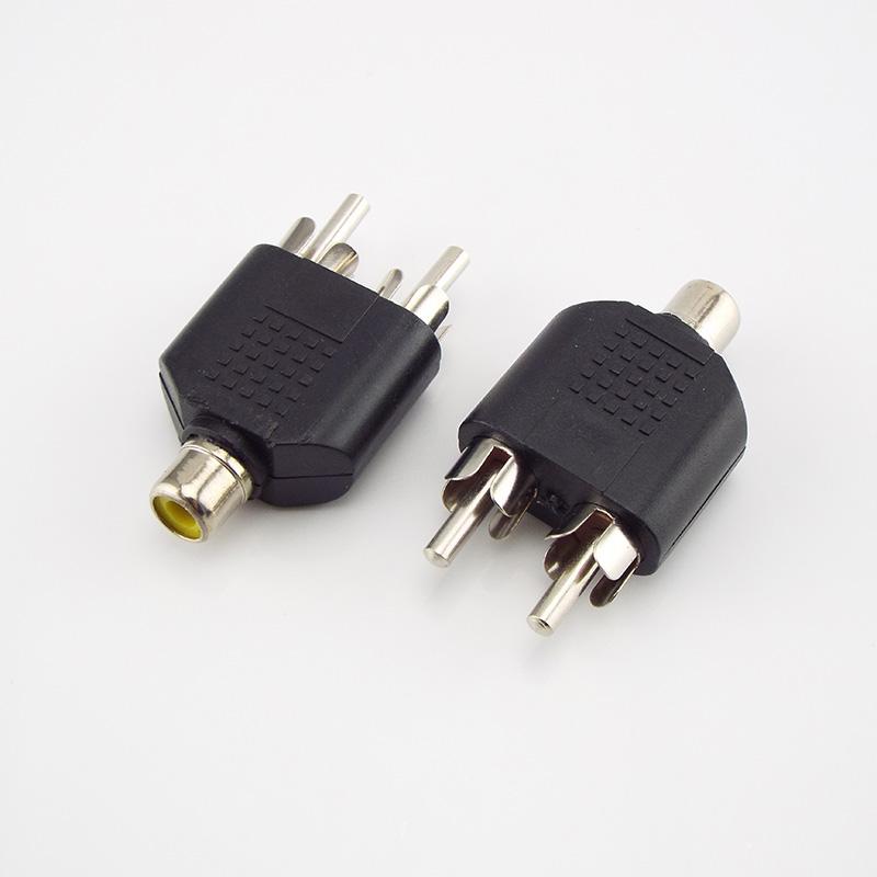 2 RCA Y Splitter Connector AV Audio Video Plug Converter Cable Male Female Plug 2 in 1 Adapter