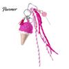 Lollipop Ornaments Faux Leather Ice Cream Pendant, Hanging Decoration Portable Keychain Charms with Braided Rope, Handbag Backpack Purse Bag