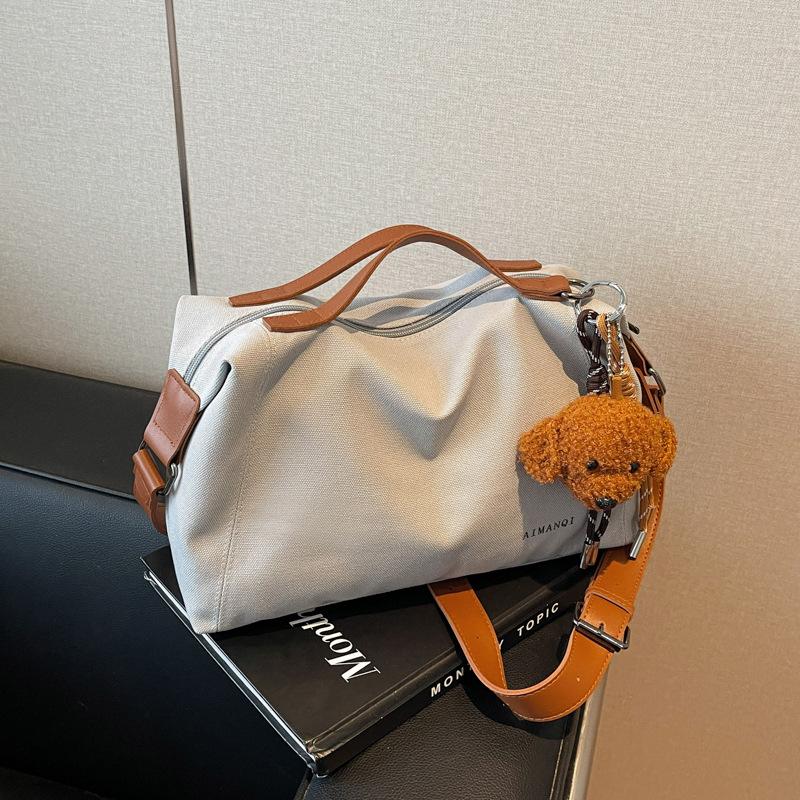 Casual Messenger Canvas Bag Women's Spring New Large-capacity Versatile Tote Bag Simple Commuter Shoulder Bag