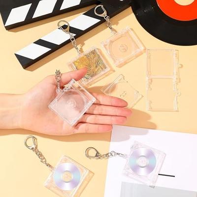 5pcs Acrylic Keychain Album Case Personalized DVD Jewel Keyring Creative Mini CD Holder Gift