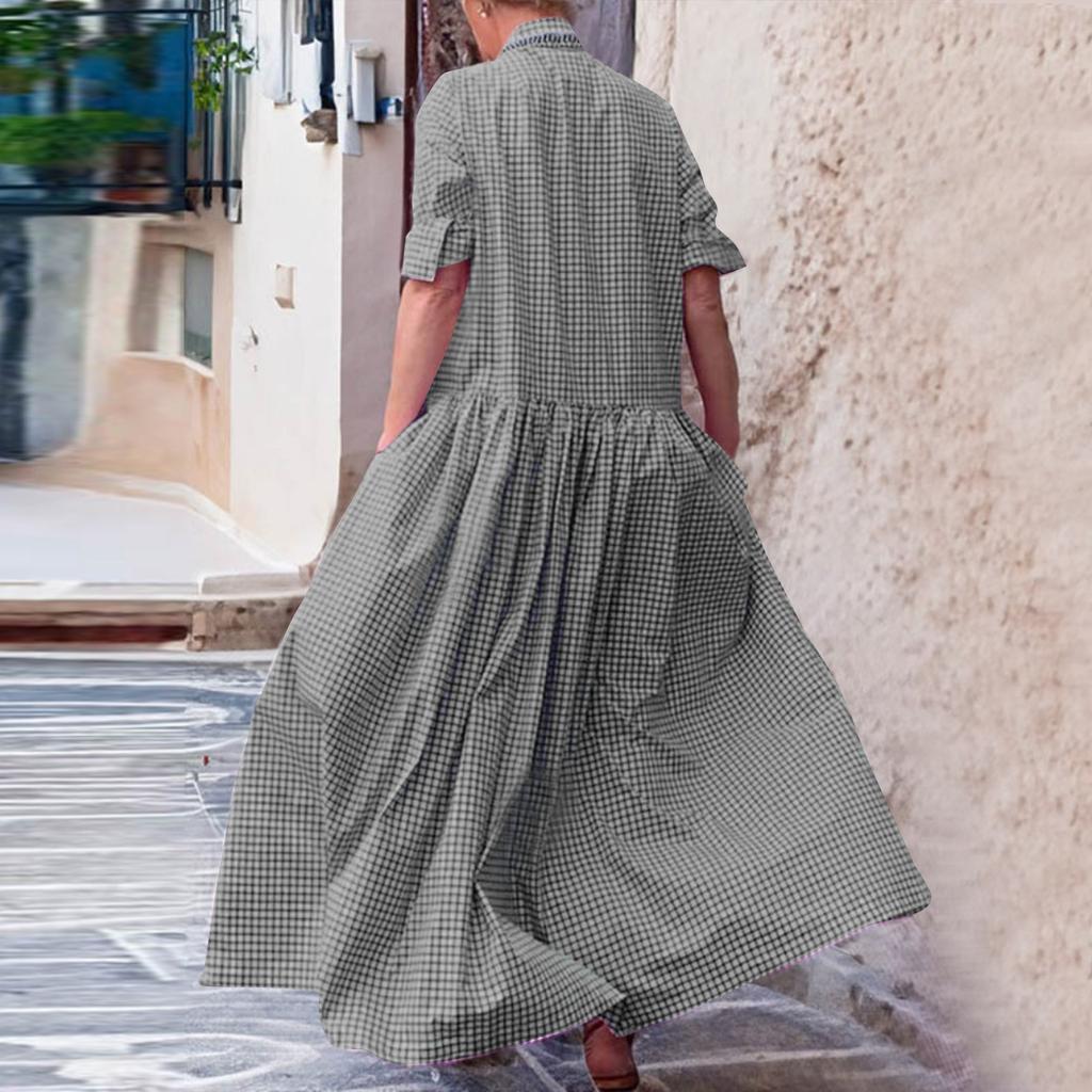 Elegantes kariertes Hemdkleid für Damen