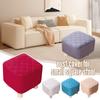 Exquisite Flower Quilted Square Ottoman Covers Washable Breathable Stool Covers Living Room Furniture Protector Micro-elasticity