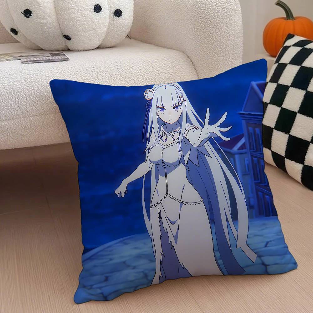 

ReLife другой мир с нуля Наволочка Рем Наволочка против пылевых клещей Невидимая молния Шелковистый короткий плюш Чехол для подушки дивана 12x12Inch