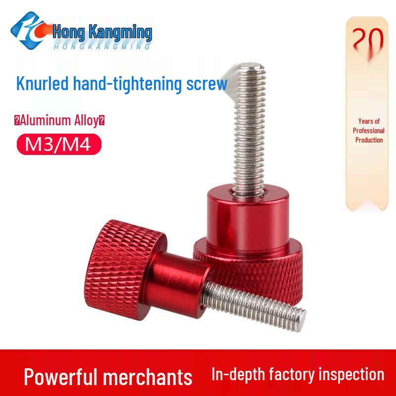 M4 Aluminum Alloy Knurled Twist Handle Bolt with Stainless Steel Head