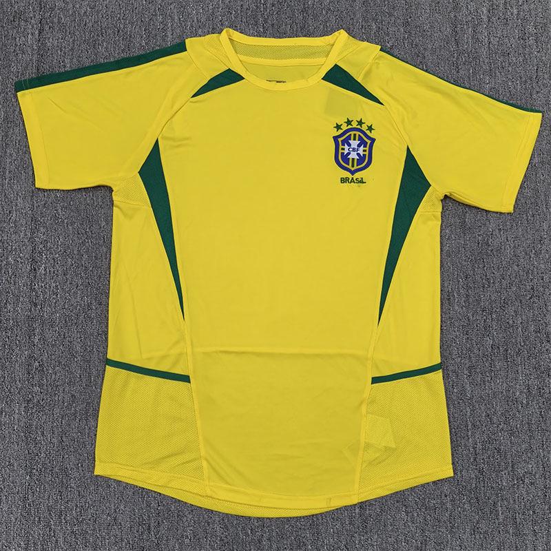 Retro Brazil Home Short Sleeve Football Jersey (Sizes S-2XL) XXL жёлтый