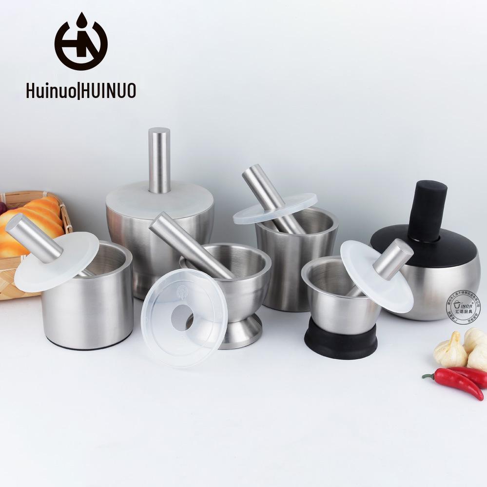 304 Stainless Steel Garlic Press & Grinder Mortar for Minced Garlic Paste