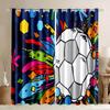 Tende da Finestra con Motivo Serie Calcio Tema Sportivo Tende Sottili Drappeggi Per Soggiorno Camera da Letto Camera dei Ragazzi Decorazione Casa 2023