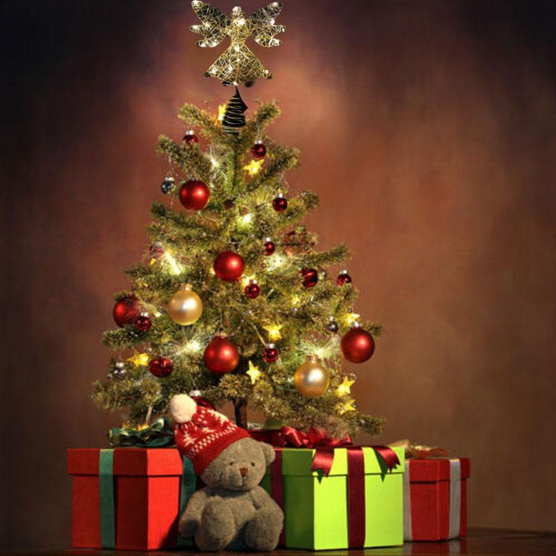 Christmas Tree Iron Angel Topper Glitter Ornaments Party Decoration Xmas Decor Angel