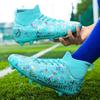 Fashion Men's Soccer Shoes FG/TF Non-Slip Turf Soccer Cleats Printed Design Training Shoe Ultralight Sneakers High Top Football Boots 48