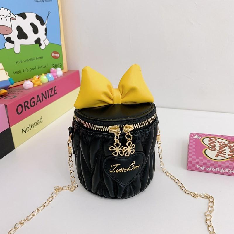 Solid Bow Color Children Cute Butterfly Knot Water Bucket Bag Daily Use Casual