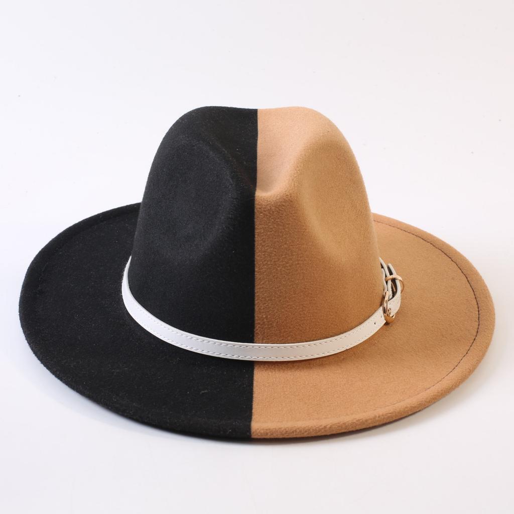 Popular European and American Classic Double-color Wide-brimmed Top Hat Men's and Women's Fashion OL Style Cowboy Hat Jazz Hat