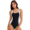 Sleeveless European and American One-piece Triangle Swimsuit Women's Sexy Color Matching Explosion Sleeveless Racing Swimsuit