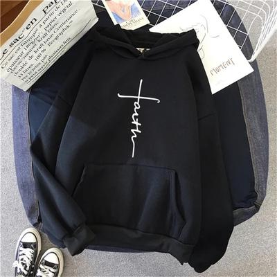 Faith Hoodie Graphic Vintage Hip Hop Sweatshirts Casual Streetwear Unisex Pullover Women Hoodies Y2K Hoody Clothes