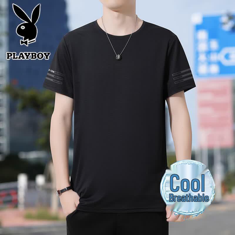 PLAYBOY Men s Ice Silk Quick-Dry T-Shirt 6XL