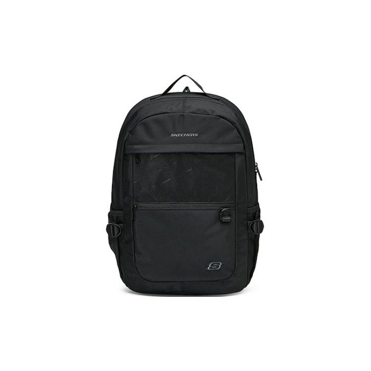 Skechers Casual Versatile Zipper Closure Fabric Backpack Large Unisex Backpacks Carbon-Black L124U071-0018 Carbon Black,Large