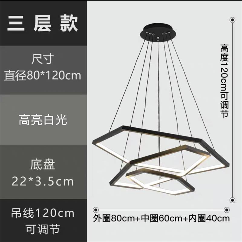 Minimalist Light Luxury Living Room Chandelier Villa Duplex Building Pendant Lamp LED Restaurant Stainless Steel Hanging Fixture
