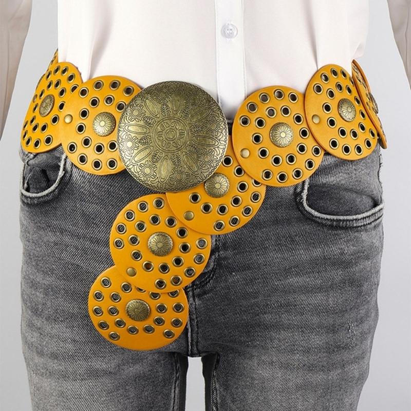 Waist Belt Hot Girl Sexy Grommet Discs Adjustable Body Chain for Dress Stage