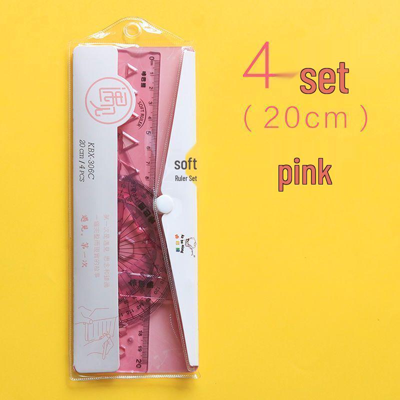 

Newcomer 0.01: Soft Ruler Set - 20cm Straight, Wave, Compass Rulers with Set Square