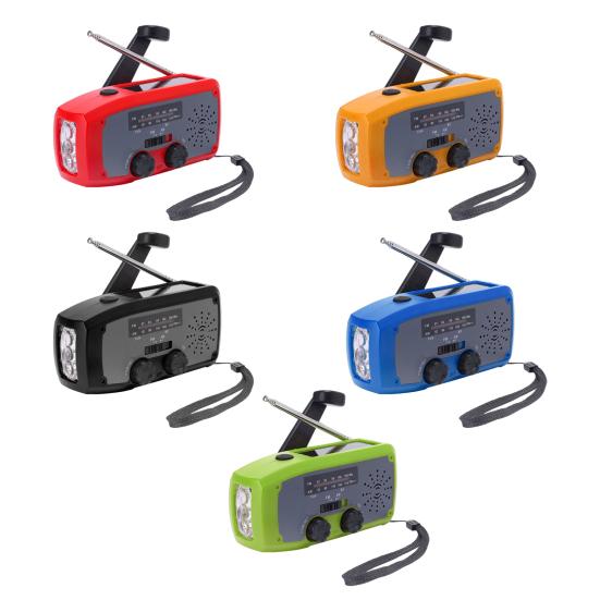 Emergency Solar Radio Design Portable Hand with LED Flashlight Compact Crank Solar Powered Rechargeable