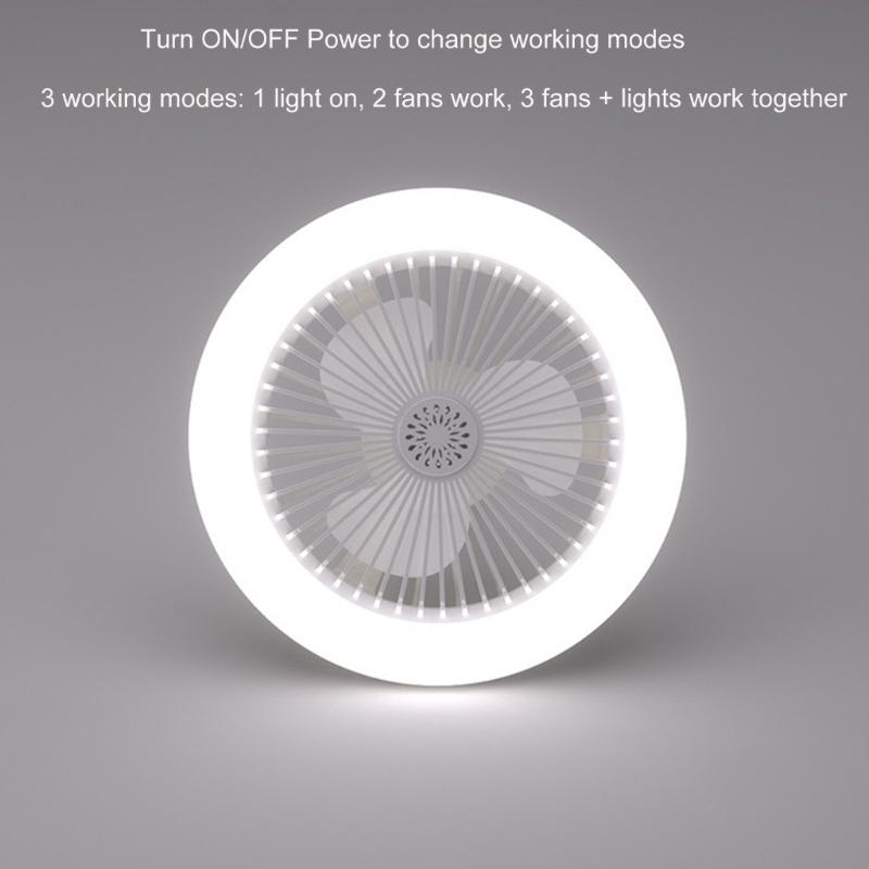 30W LED Ceiling Fan Light E27 Multifunction Three Working Modes Ventilator Lamp with Aromatherapy Tablets