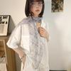 Fashion Korean Thin Silk Scarf Y2k Vintage Plaid Long Ribbon Neckerchief Summer Decorative Silk Scarf Hair Scarf Travel Photo