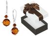Silver Dangle Earrings Circles With Amber English Clasp Circles Silver